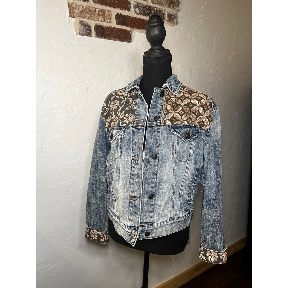 Hippie Laundry Jean Jacket Embroidery Festival Bohemian Grunge